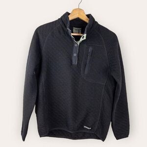 𝅺Woods Womens Size Small Quilted Mccallum 1/4 Snap Pullover Black Gorpcore